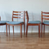 4 Arne Vodder Cado dining chairs 191 in a line at different angles