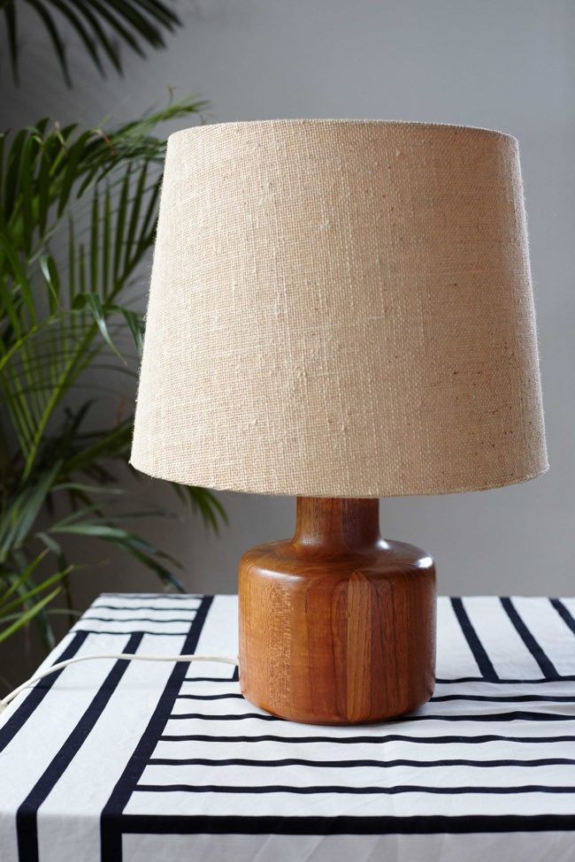 Bestform Freudenberg solid teak table lamp in room