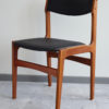 Danish black skai dining chair at an angle