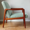 Profile of Danish mid-century green armchair