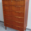 Danish teak chest of drawers at an angle