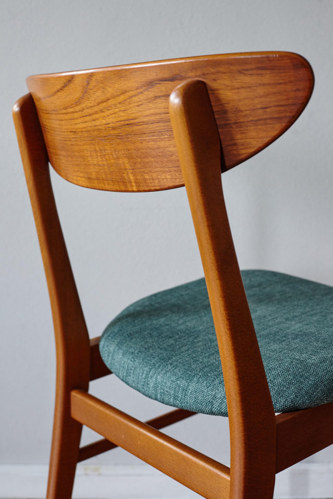 Detail of the back of Farstrup dining chair