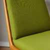 Close up of cushions of Soloform green Boomerang chair