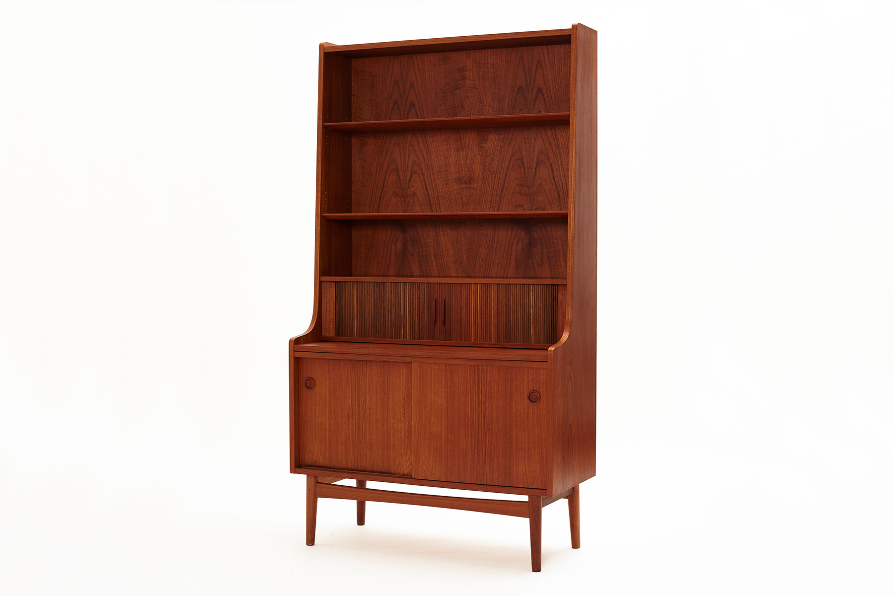 shelf viewed from the front at an angle on a white background