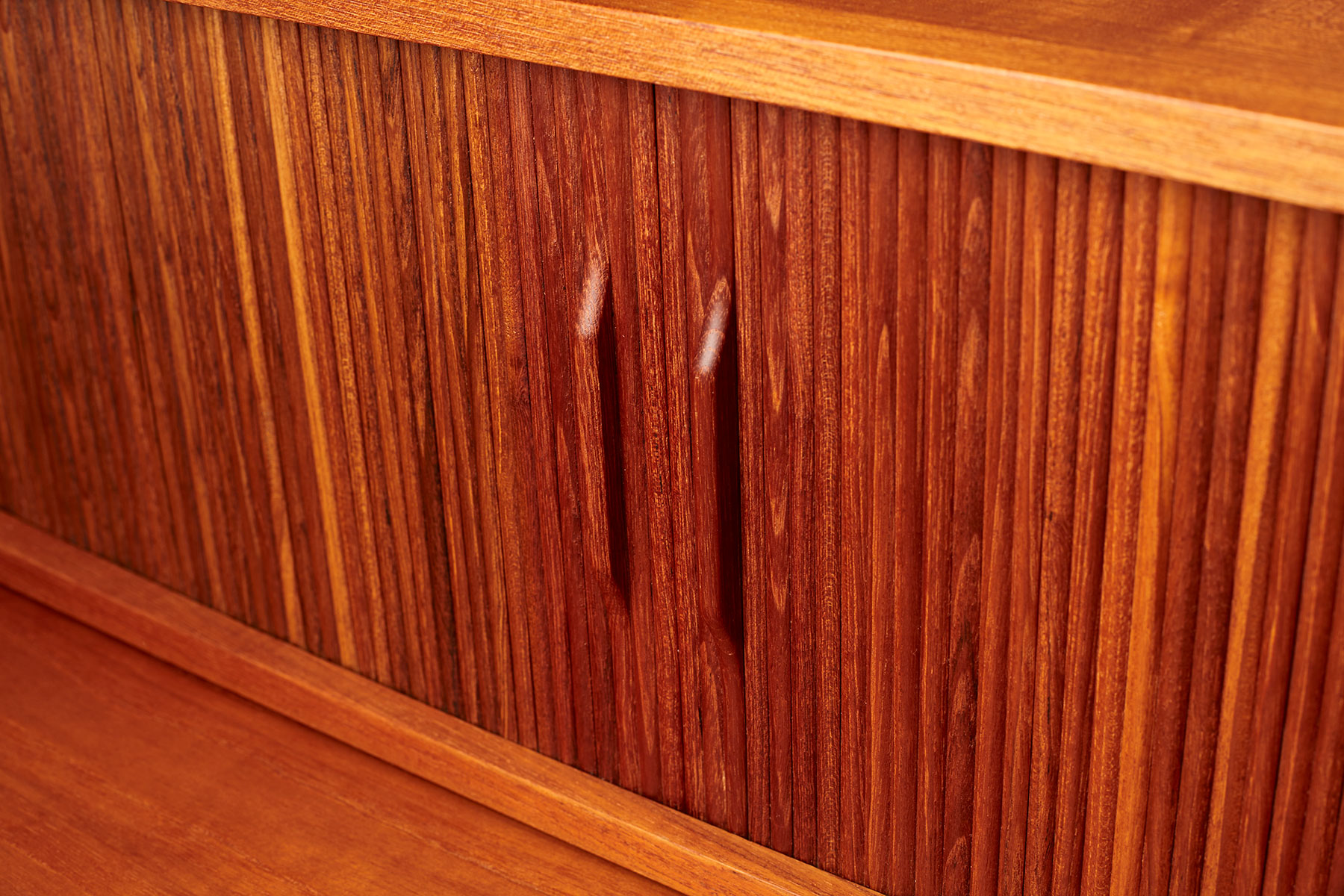 Close up of the tambour door handles