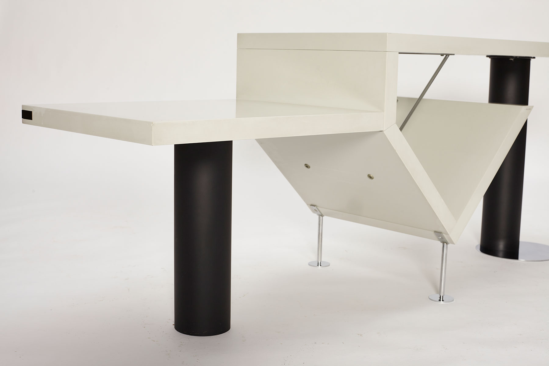 Attyka 2 Console Table designed by Jacob Jensen for Bang & Olufsen photographed on a white background