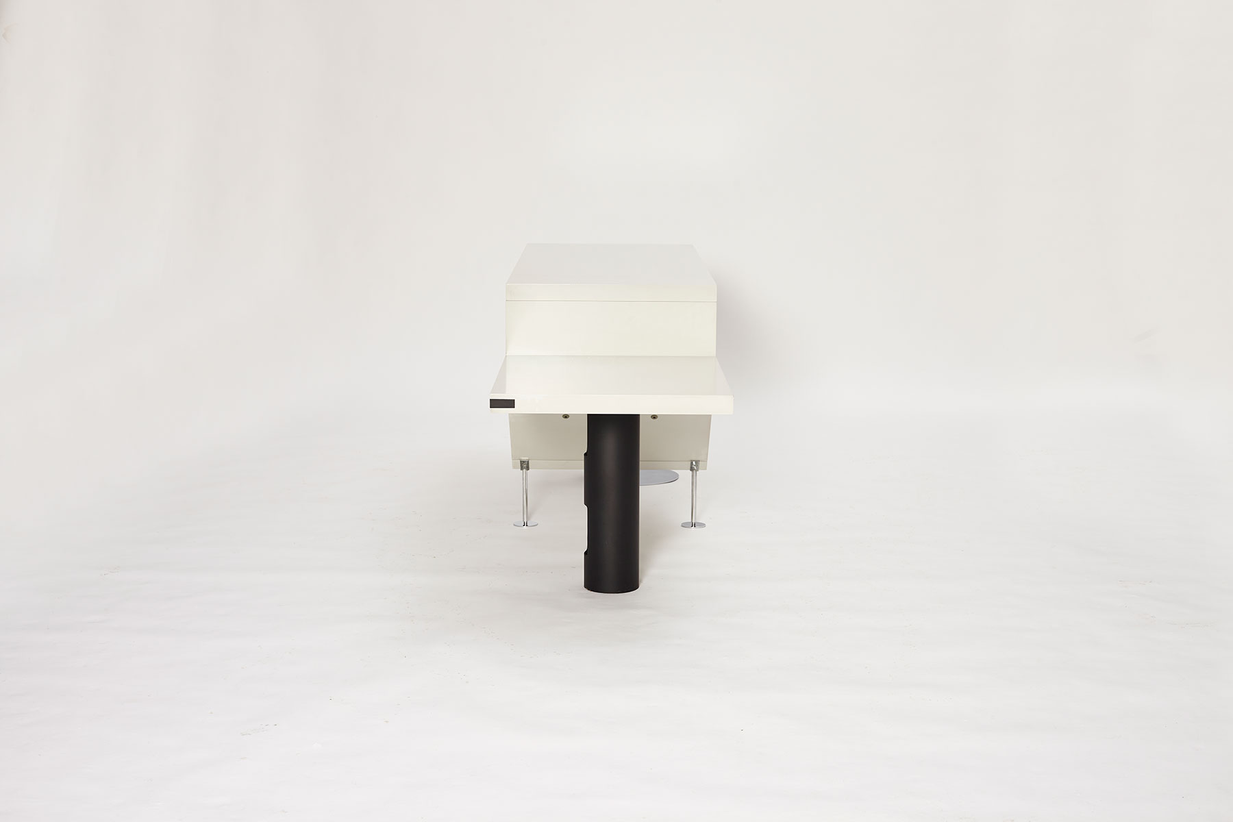 Attyka 2 Console Table designed by Jacob Jensen for Bang & Olufsen photographed on a white background