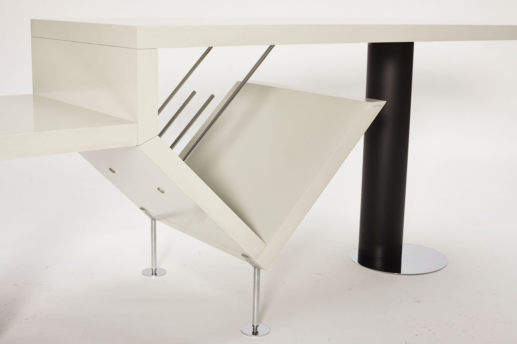 Attyka 2 Console Table designed by Jacob Jensen for Bang & Olufsen photographed on a white background