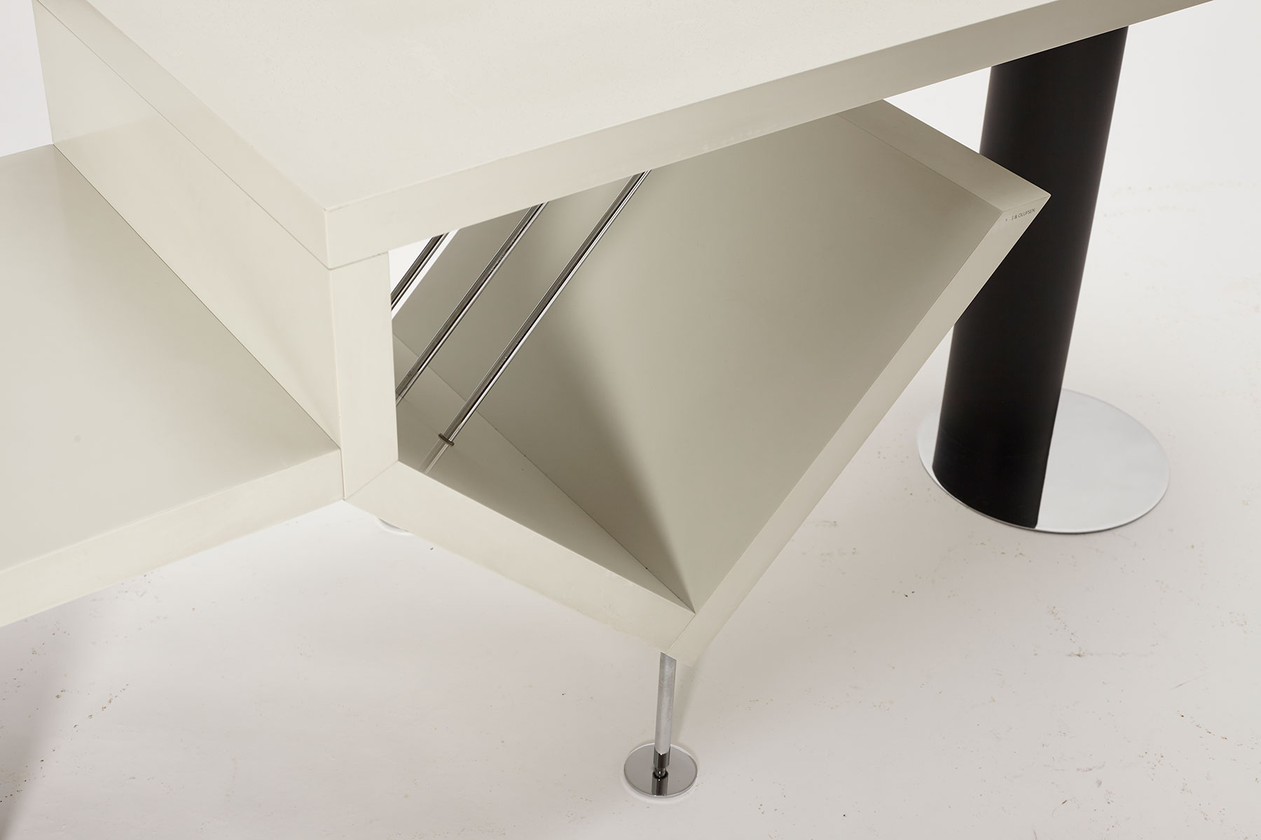 Attyka 2 Console Table designed by Jacob Jensen for Bang & Olufsen photographed on a white background