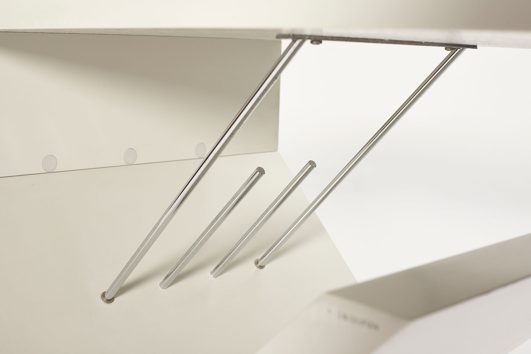 Attyka 2 Console Table designed by Jacob Jensen for Bang & Olufsen photographed on a white background