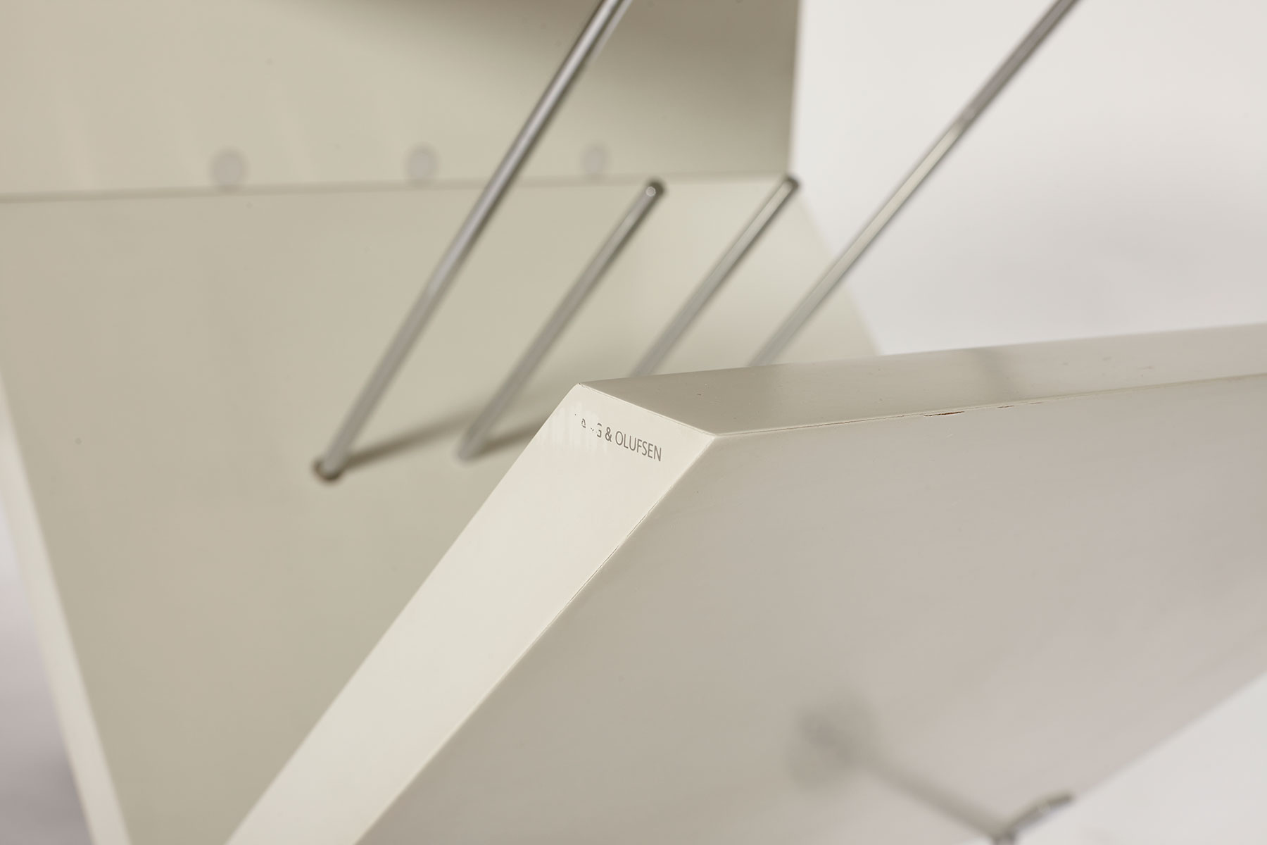 Attyka 2 Console Table designed by Jacob Jensen for Bang & Olufsen photographed on a white background